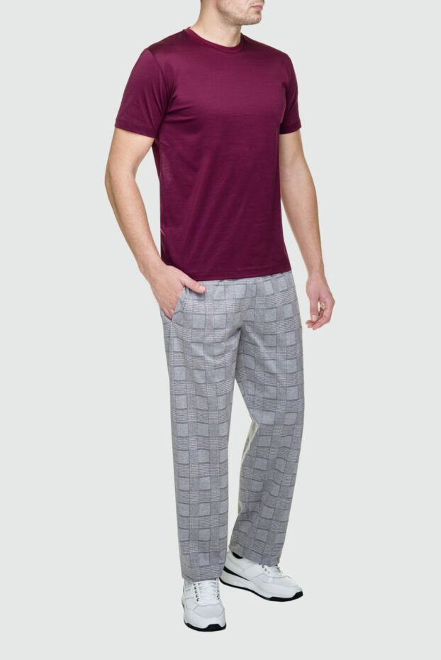 Cesare di Napoli breathable cotton t-shirt in burgundy color with straight cut
 155374 - photo 2