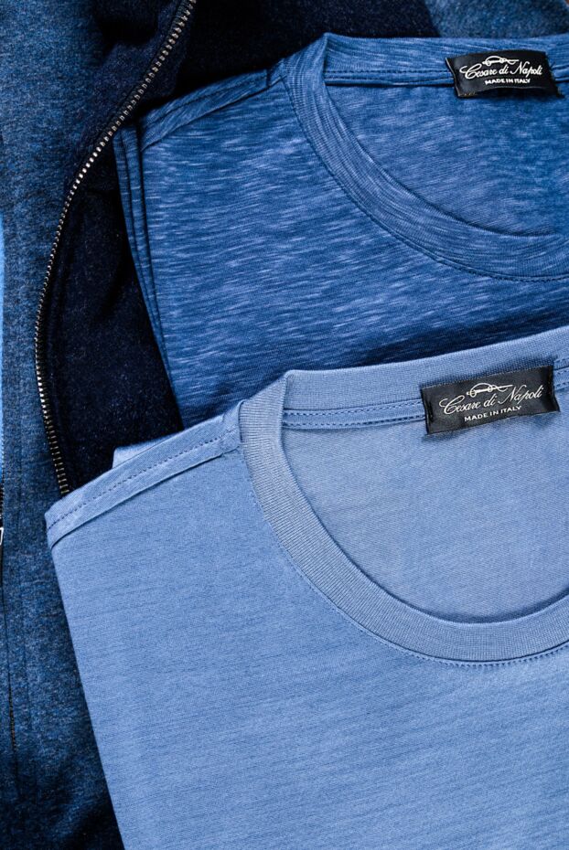 Cesare di Napoli plain t-shirt made of soft jersey in a complex blue tone
 155380 - photo 2