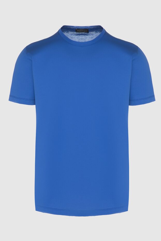 Cesare di Napoli basic cornflower blue t-shirt with a straight cut and a round neck
155384 - photo 1
