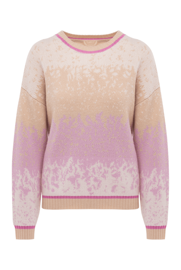 Max&Moi pink women’s wool and cashmere jumper with a colorful pattern 155436 - photo 1