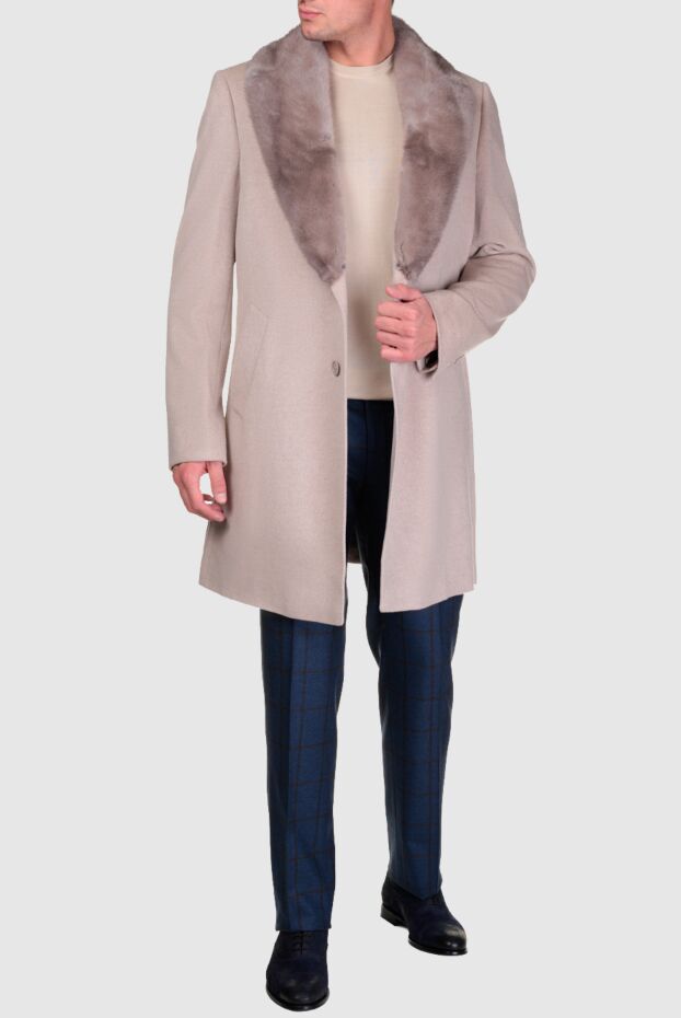 Cesare di Napoli white cashmere and mink coat for men 155511 - photo 3