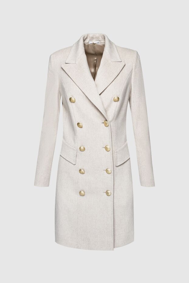 Women's double-breasted light wool coat with gold buttons - photo 1