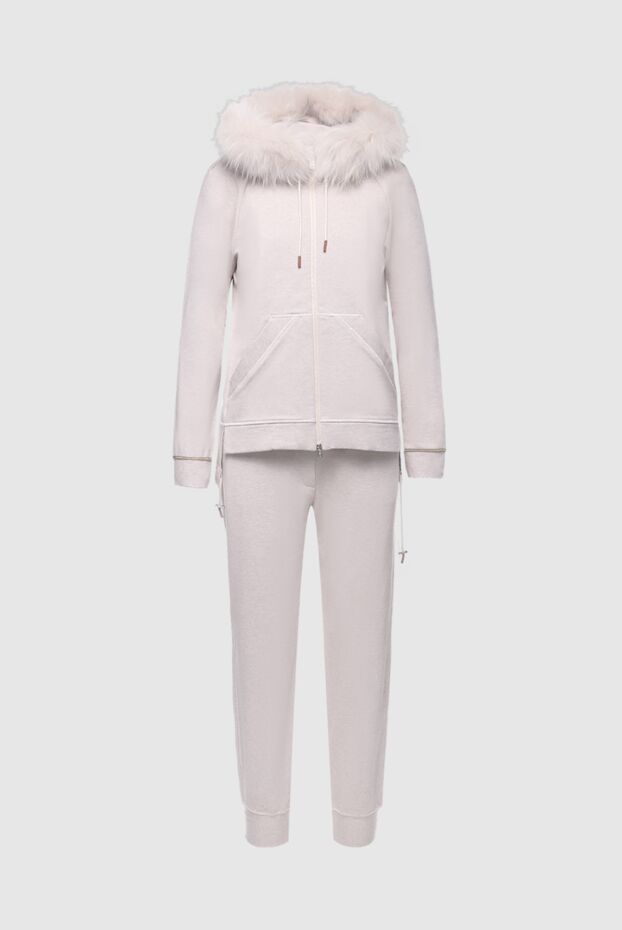 Panicale women's pink walking suit made of cotton and elastane with fur 155799 - photo 1