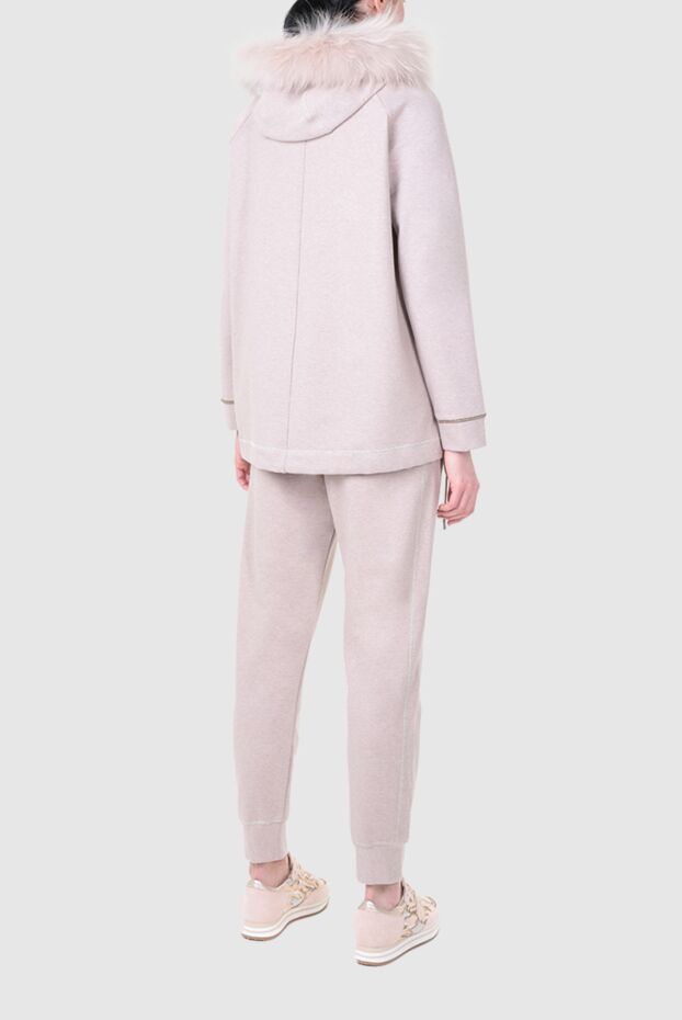Panicale women's pink walking suit made of cotton and elastane with fur 155799 - photo 3