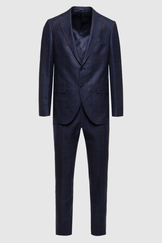 Sartoria Latorre wool blue suit in prince of wales contrast check men's 155851 - photo 1