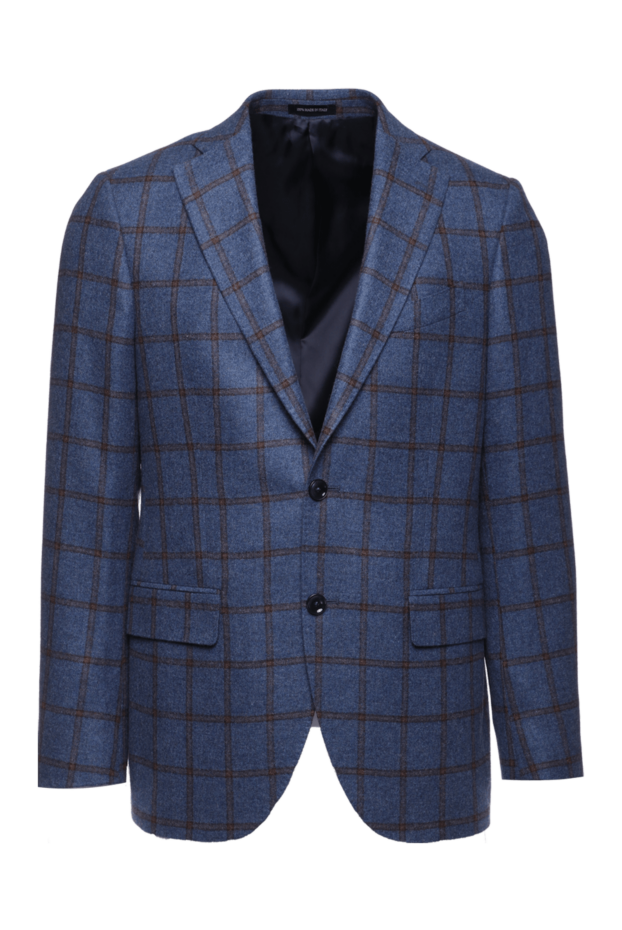 Sartoria Latorre elite blue wool jacket with an expressive checkered pattern 155853 - photo 1