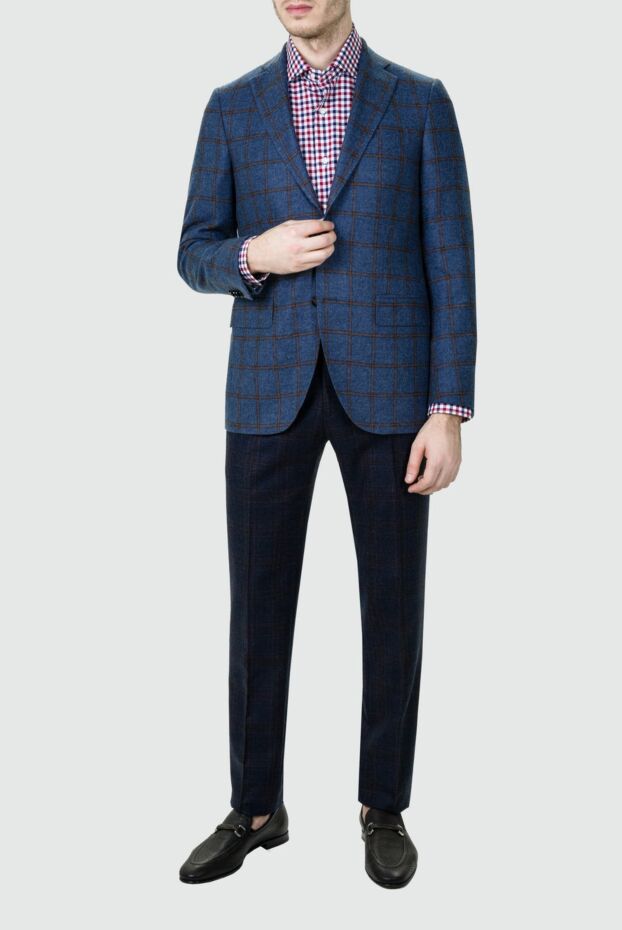 Sartoria Latorre elite blue wool jacket with an expressive checkered pattern 155853 - photo 2