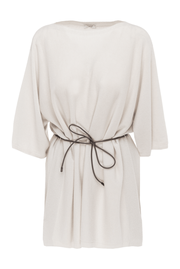 Peserico tunic dress gray with a contrasting belt women's 155891 - photo 1