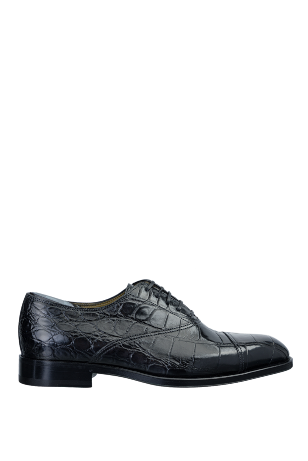 Tardini туфли оксфорды cap-toe черные из кожи аллигатора мужские 156237 - фото 1