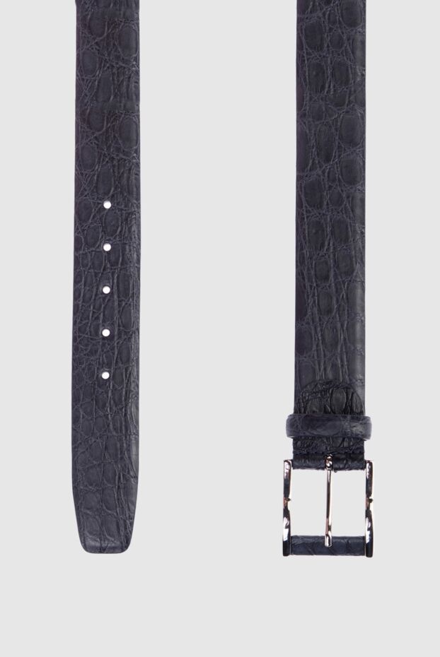 Cesare di Napoli graphite blue crocodile leather belt for men 156271 - photo 3