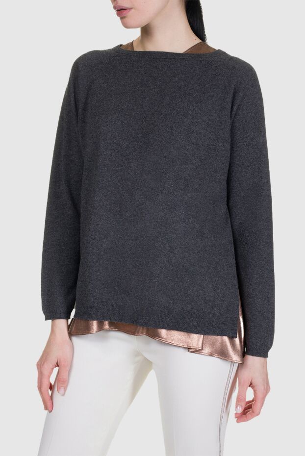 Brunello Cucinelli gray silk and wool jumper for women 156350 - photo 3