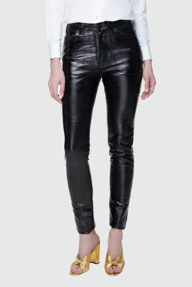 Saint Laurent әйелдердің қара мақта шалбары 156736 - фото 3