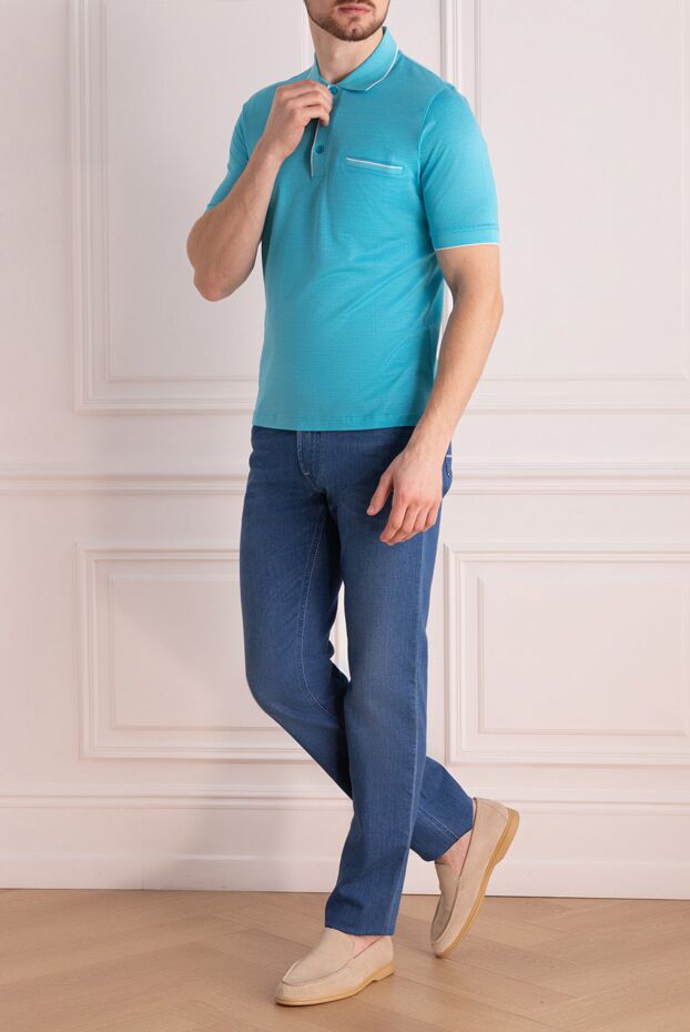 Stefano Ricci қою көк түсті созылатын мақта джинсы 156963 - фото 3