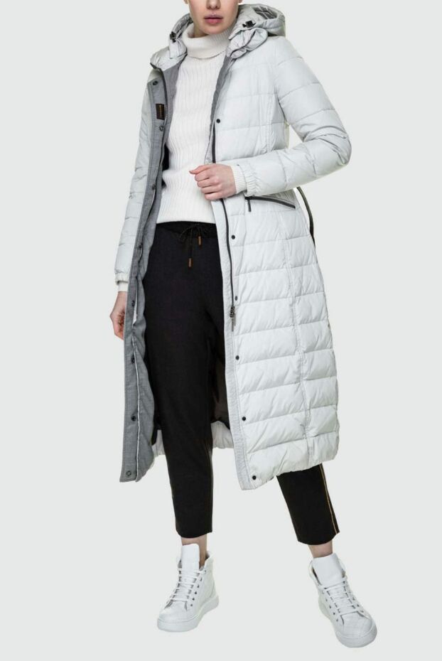 Moorer white long down jacket with hood and black belt
157301 - photo 2