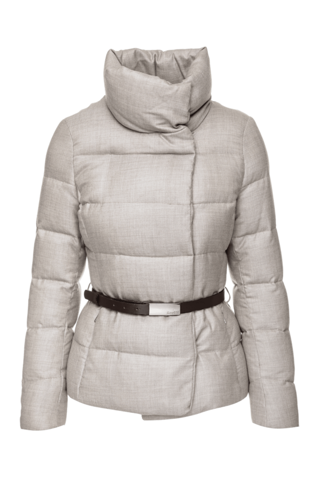 Moorer fitted gray down jacket with contrasting belt
157302 - photo 1