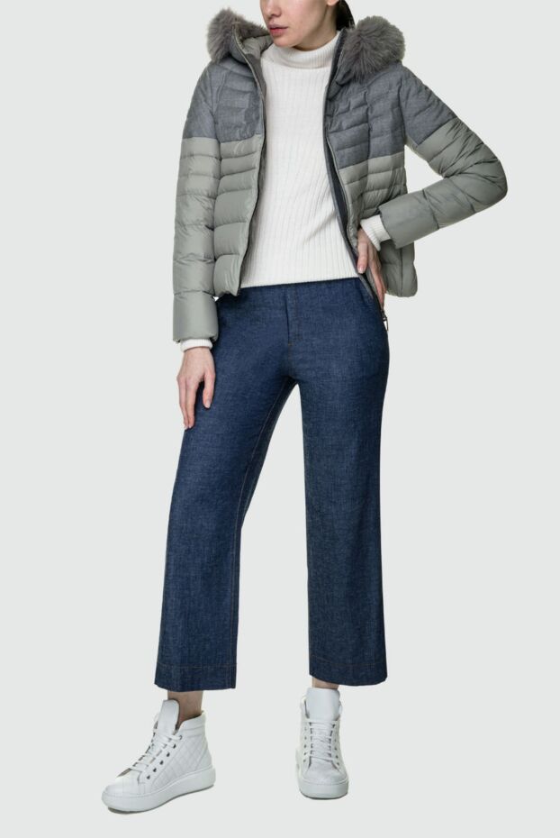 Moorer combined down jacket in shades of grey with fur trim
 157304 - photo 2