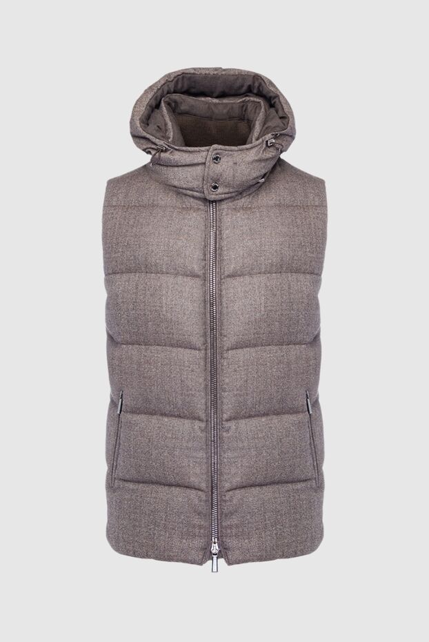 Moorer beige wool and down vest for men 157305 - photo 1