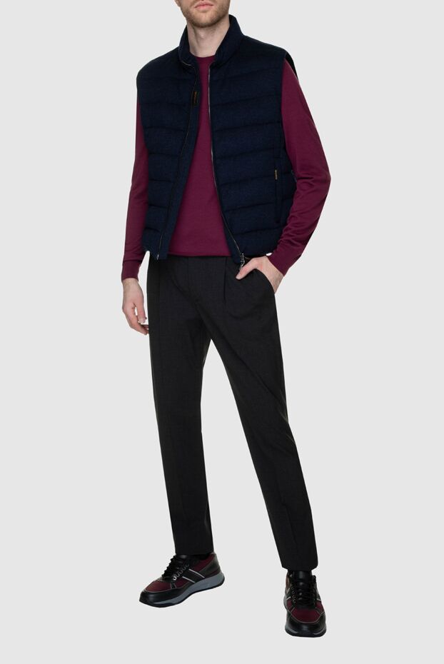 Moorer men’s blue down-filled cashmere vest fire-il 157310 - photo 3