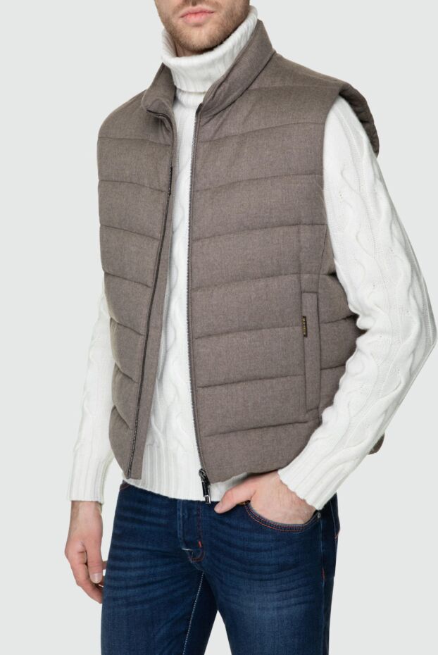 Moorer brown cashmere and down vest for men 157312 - photo 3