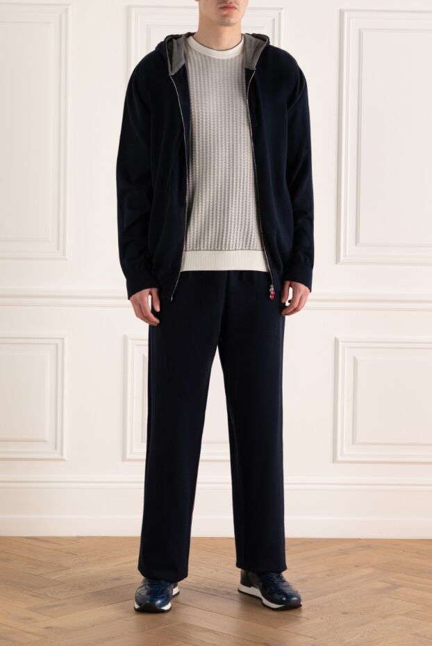 Kiton костюм спортивный темно-синий с капюшоном мужской 157684 - фото 2