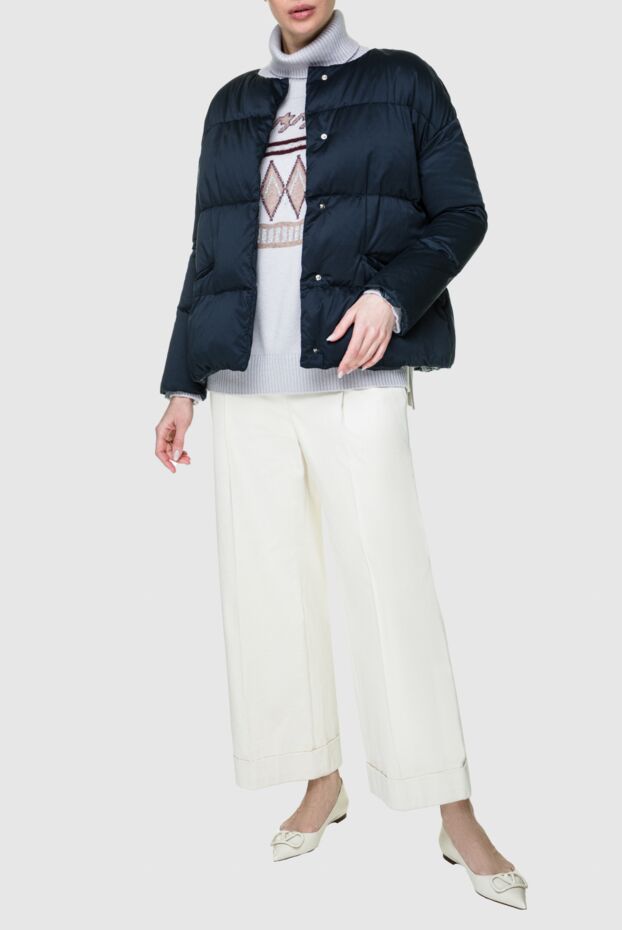 Herno women's down jacket, minimalist, straight silhouette, collarless 157804 - photo 2