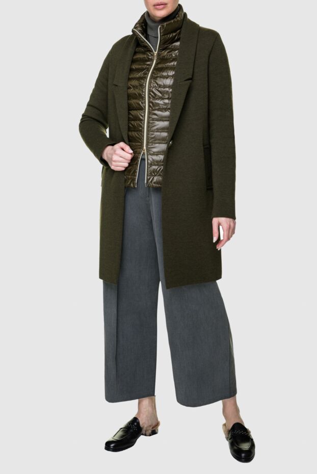 Herno green wool and polyamide coat for women 157806 - photo 2