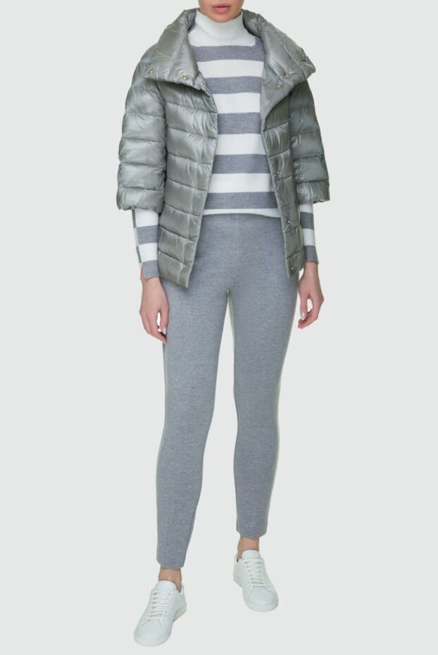 Herno women's gray down jacket with three-quarter sleeves and a high collar
 157817 - photo 2