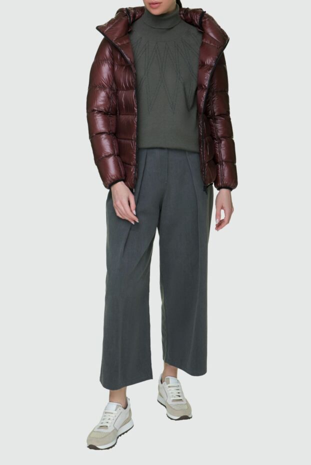 Herno women's burgundy metallic down jacket with high collar
 157818 - photo 2