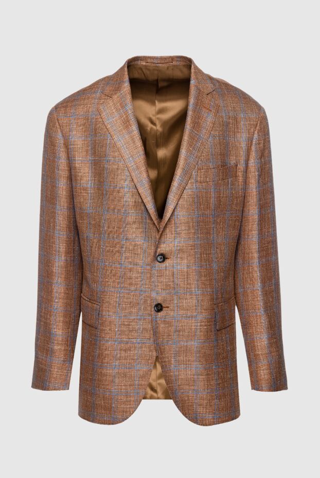 Lubiam summer jacket with a checkered pattern made of a blend of wool, silk and linen 157879 - photo 1