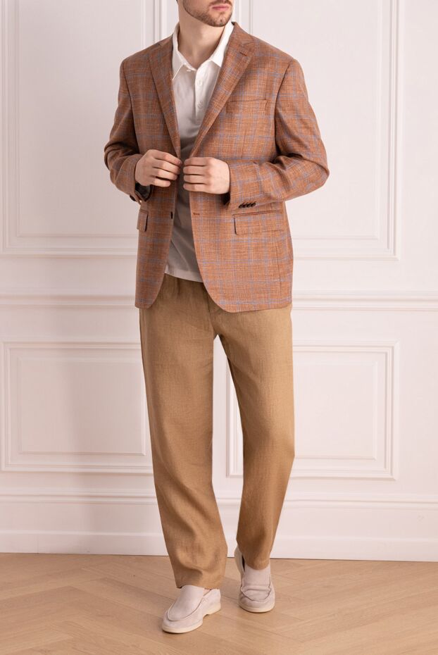 Lubiam summer jacket with a checkered pattern made of a blend of wool, silk and linen 157879 - photo 2