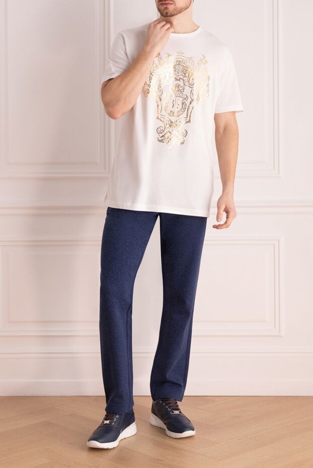 Billionaire white cotton t-shirt with luxurious coat of arms in gold

 157889 - photo 2