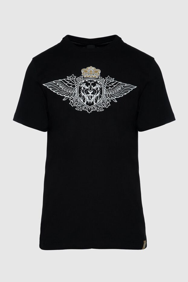 Billionaire men's black cotton jersey t-shirt with winged heraldic print 157891 - photo 1