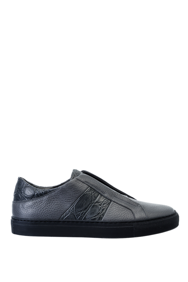 Bontoni crocodile skin sneakers without laces gray 157909 - photo 1