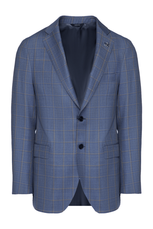 Tombolini men's jacket with an expressive checkered pattern in blue 157928 - photo 1