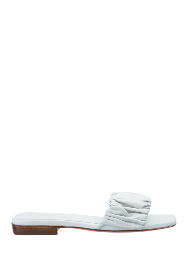 Santoni шлепанцы женские с фактурной кожей белые 157991 - фото 1