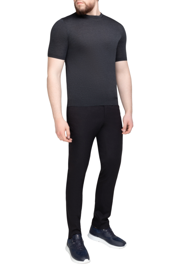 Cesare di Napoli men's black silk short sleeve jumper 158139 - photo 2