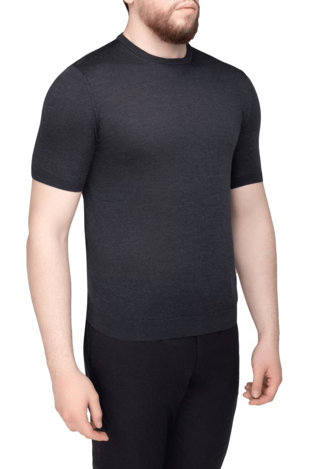 Cesare di Napoli men's black silk short sleeve jumper 158139 - photo 3