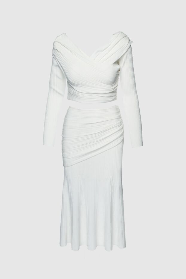Herve Leger костюм с юбкой из вискозы и полиэстера белый женский 158581 - фото 1