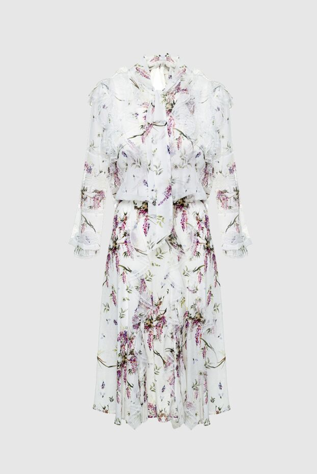 Ermanno Scervino платье из шелка белое в цветочный узор женское 158717 - фото 1
