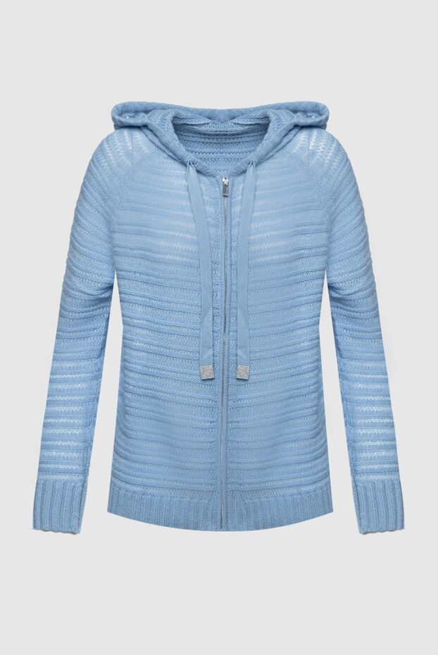 Max&Moi cashmere cardigan with hood and textured knit in soft blue shade
158856 - photo 1