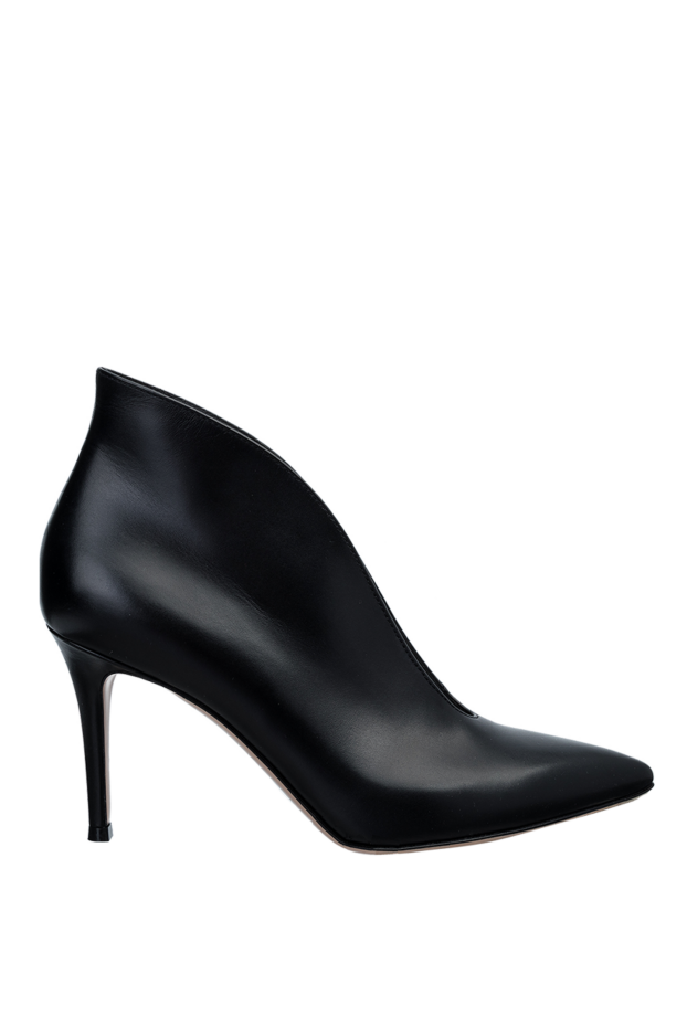 Gianvito Rossi women's leather ankle boots with a long toe and v-shaped cutout, black 158919 - photo 1