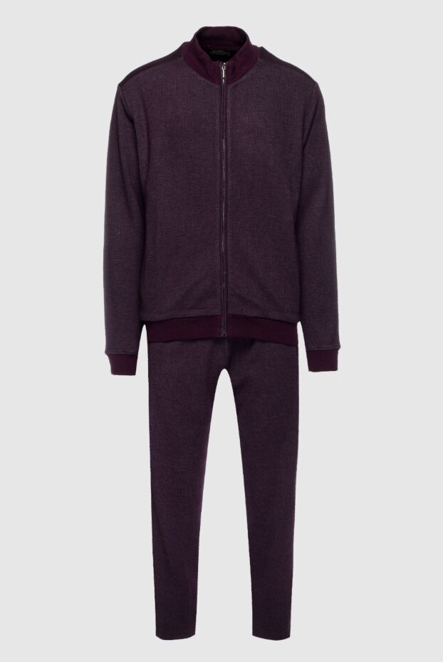 Cesare di Napoli men’s burgundy cotton tracksuit with stand-up collar 159033 - photo 1