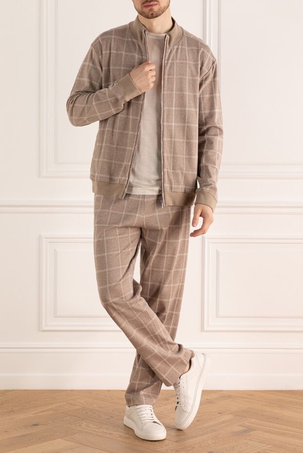 Cesare di Napoli men's sports suit made of beige cotton 159034 - photo 3