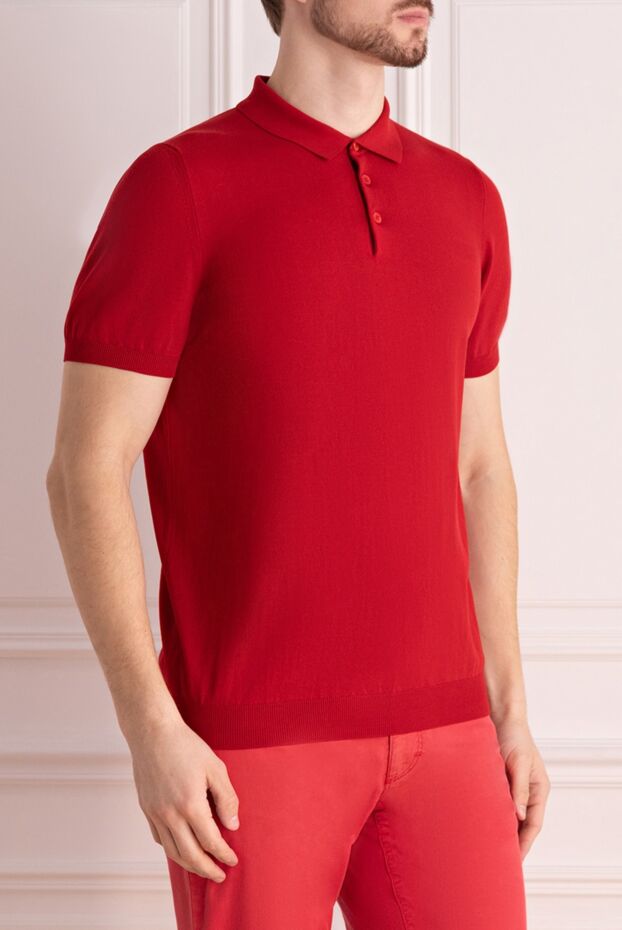 Dalmine solid cotton polo in rich red shade
 159145 - photo 3