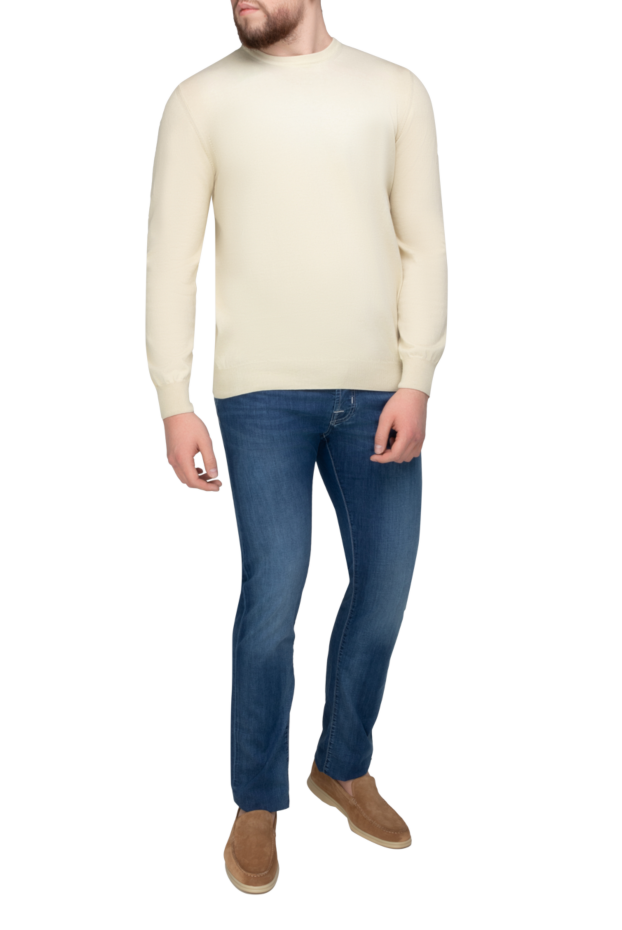 Dalmine джемпер молочно-бежевый хлопковый мужской 159168 - фото 2