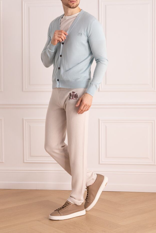 Massimo Sforza ерлерге арналған кашемир спорттық шалбар, ақ түсті 159294 - фото 2