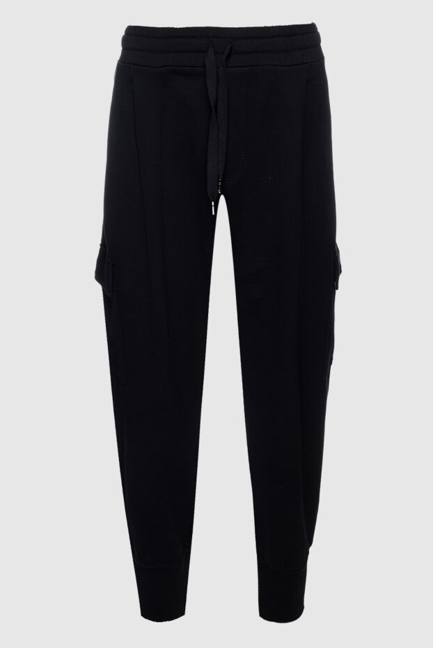 Dolce & Gabbana men’s black cotton jogger sweatpants with patch pockets 159321 - photo 1