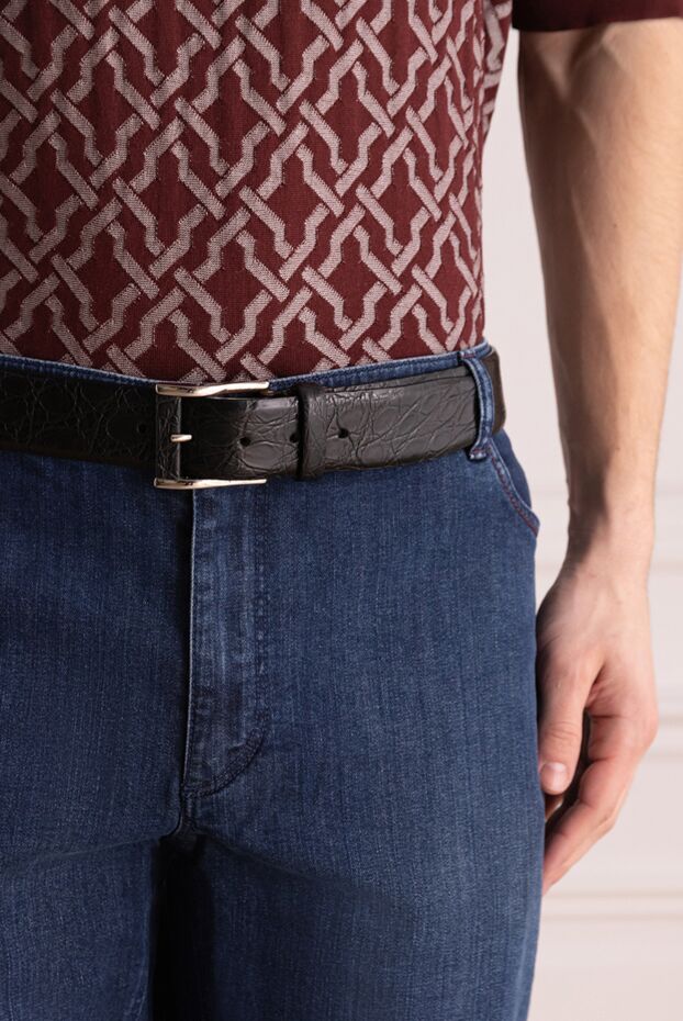 Cesare di Napoli crocodile leather belt with a natural shine and smooth finish 159485 - photo 2