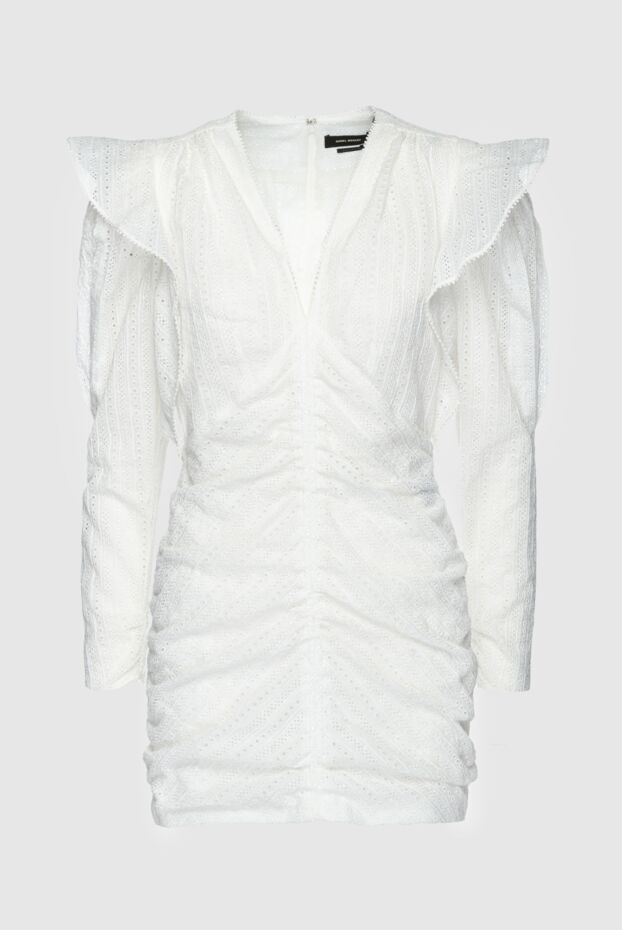 Isabel Marant белое мини-платье с ажурным узором из хлопка и фактурной драпировкой
159528 - фото 1