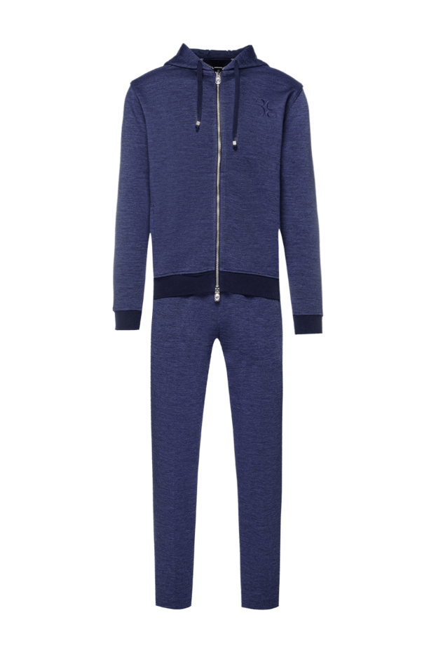 Billionaire men’s blue wool tracksuit with hood and embroidered logo 159548 - photo 1